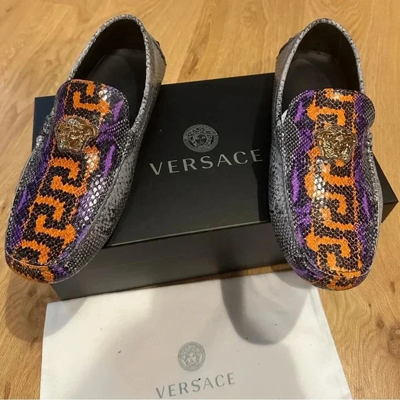 Versace Python print loafers size 41